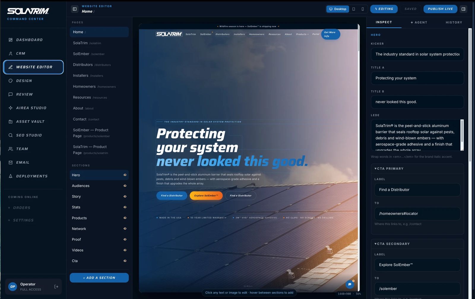 Production screen 6 of 18 — shipped client systems