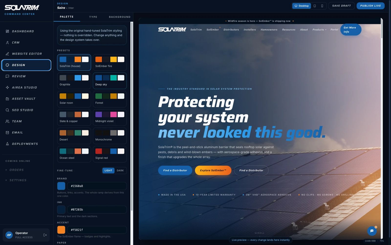Production screen 7 of 18 — shipped client systems
