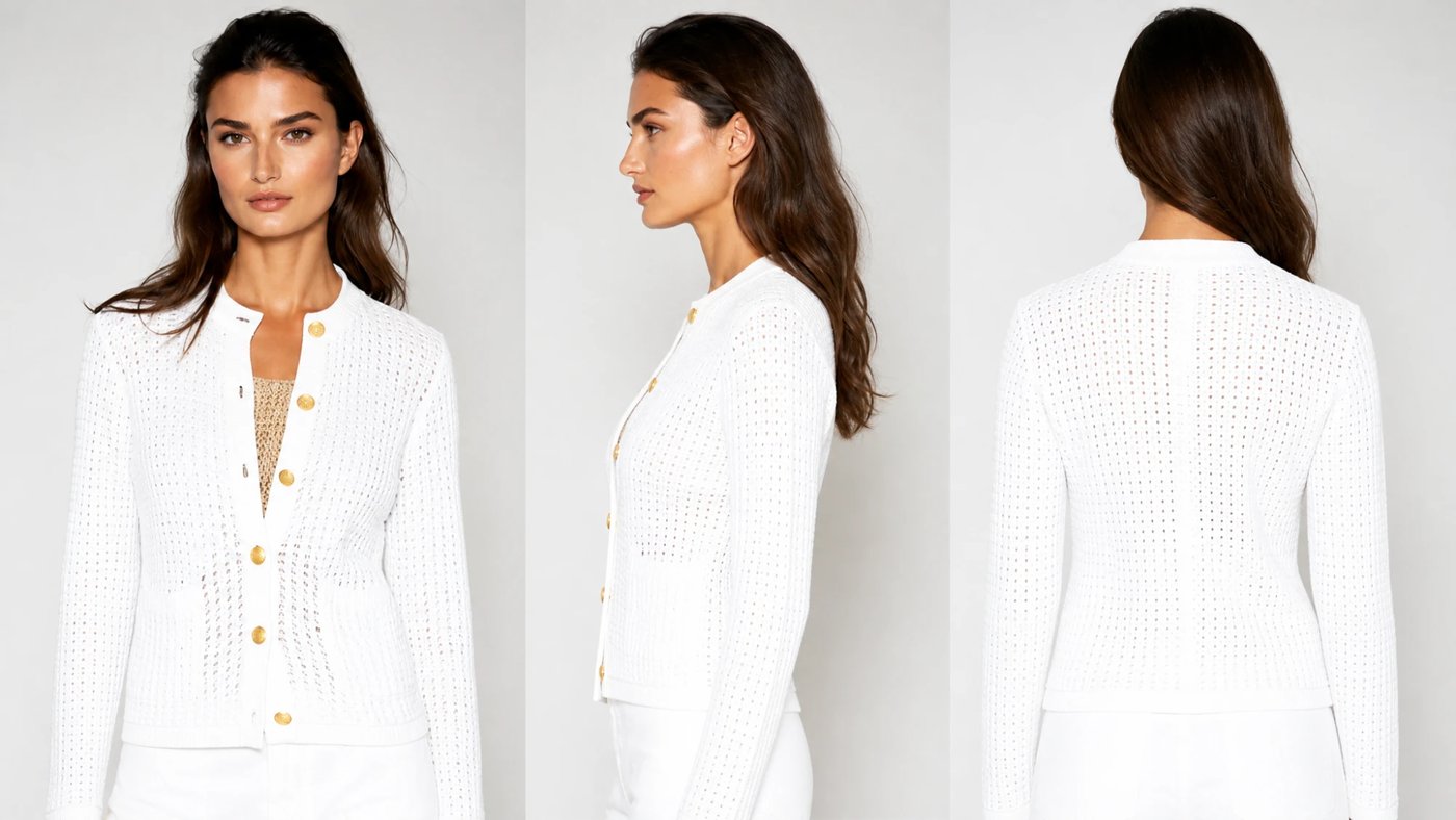 Front, side and back turnaround of the digital double