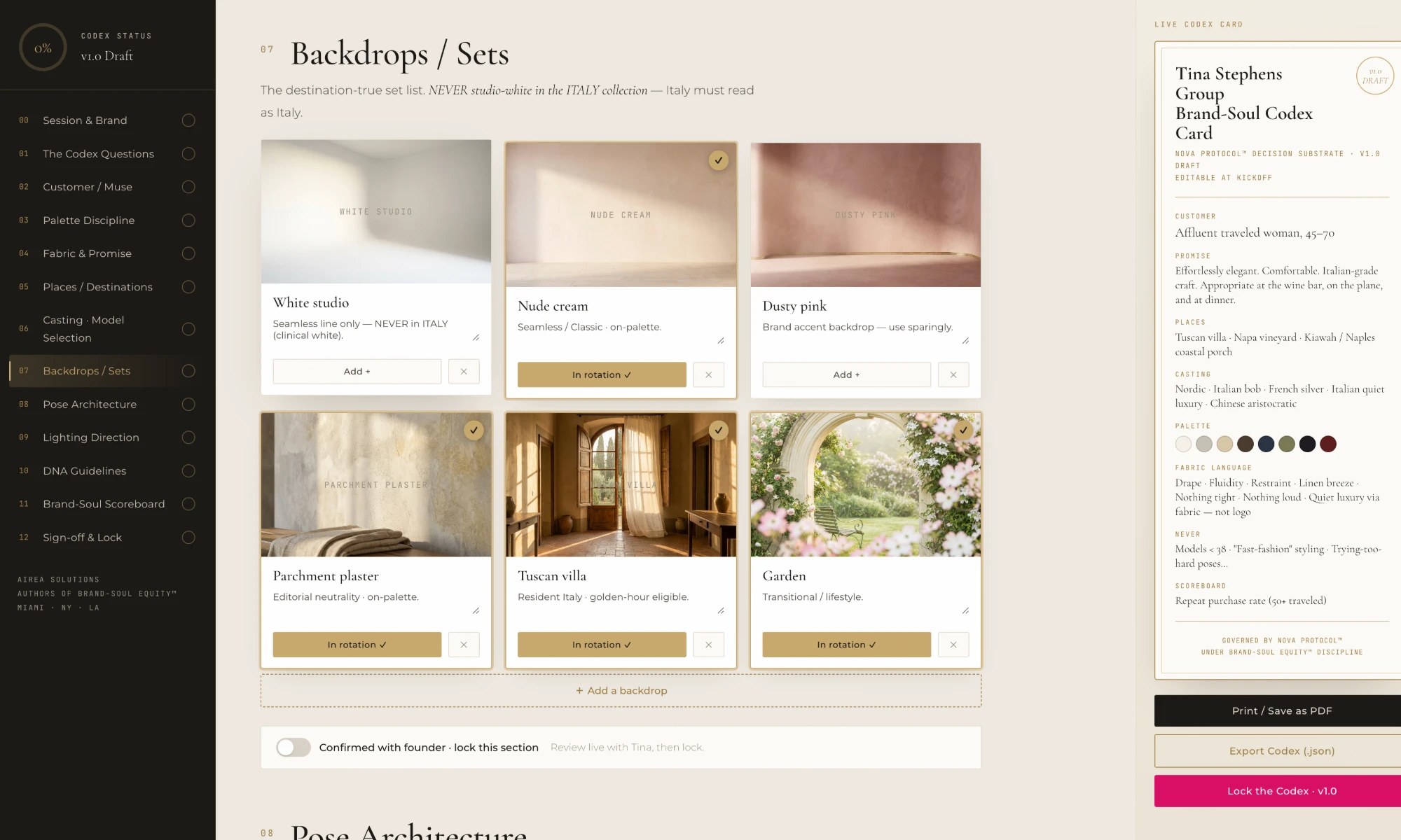 07 · BACKDROPS / SETS — Places, not sets.
