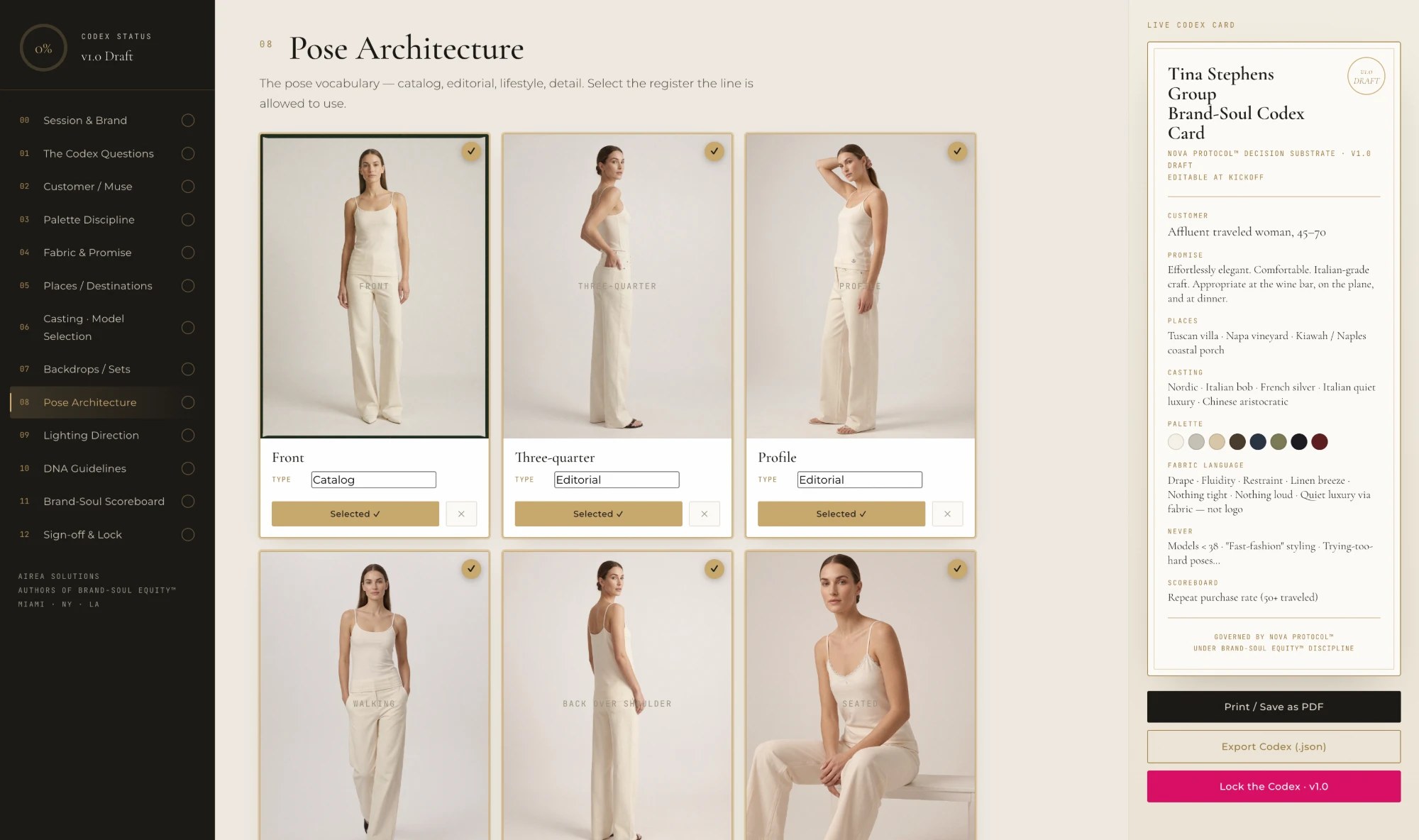 08 · POSE ARCHITECTURE — A vocabulary, not a mood.