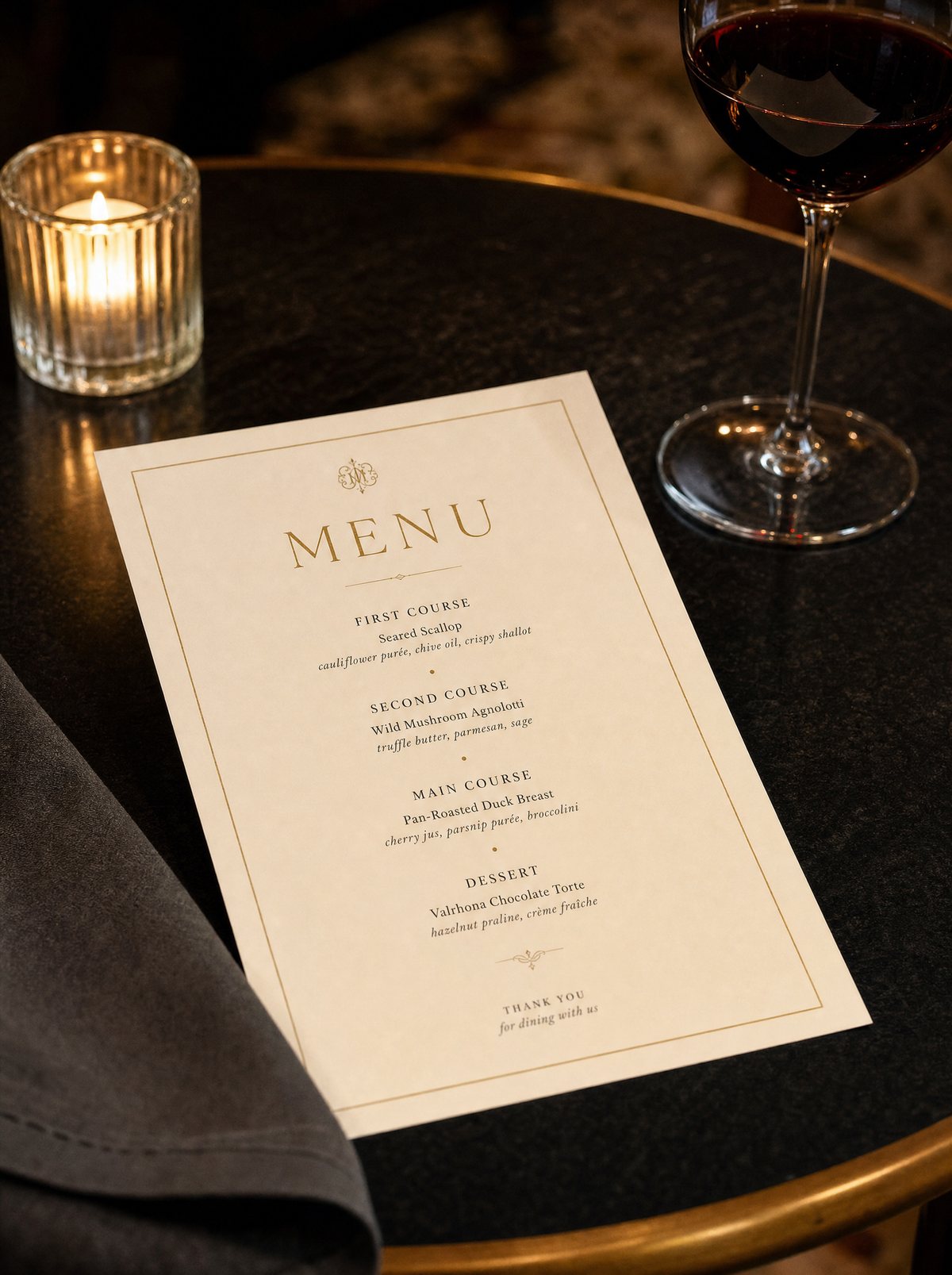 MENUS — spec print collateral
